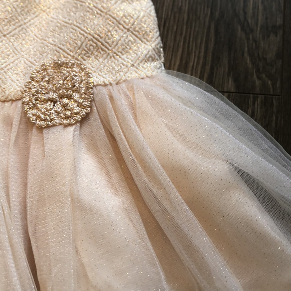 Sparkly beige formal dress size 5 - Picture 4 of 9